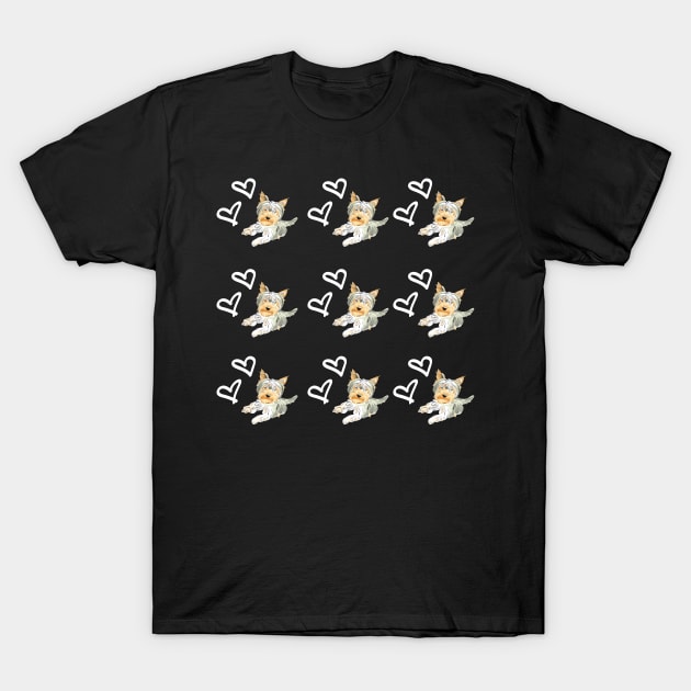 Yorkshire terrier dog cute pattern T-Shirt by Maful